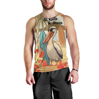 Personalized Saint Kitts And Nevis Men Tank Top Brown Pelican Beach Vibe - Wonder Print Shop
