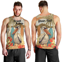 Personalized Saint Kitts And Nevis Men Tank Top Brown Pelican Beach Vibe - Wonder Print Shop