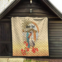 Personalized Saint Kitts And Nevis Quilt Brown Pelican Beach Vibe - Wonder Print Shop