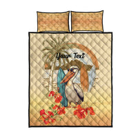 Personalized Saint Kitts And Nevis Quilt Bed Set Brown Pelican Beach Vibe - Wonder Print Shop