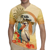 Personalized Saint Kitts And Nevis Rugby Jersey Brown Pelican Beach Vibe - Wonder Print Shop
