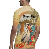 Personalized Saint Kitts And Nevis Rugby Jersey Brown Pelican Beach Vibe - Wonder Print Shop