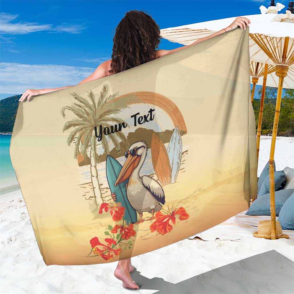 Personalized Saint Kitts And Nevis Sarong Brown Pelican Beach Vibe - Wonder Print Shop
