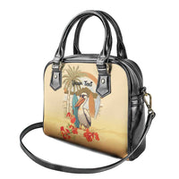 Personalized Saint Kitts And Nevis Shoulder Handbag Brown Pelican Beach Vibe - Wonder Print Shop