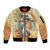 Personalized Saint Kitts And Nevis Sleeve Zip Bomber Jacket Brown Pelican Beach Vibe - Wonder Print Shop