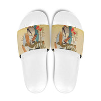 Personalized Saint Kitts And Nevis Slide Sandals Brown Pelican Beach Vibe - Wonder Print Shop