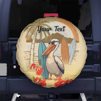 Personalized Saint Kitts And Nevis Spare Tire Cover Brown Pelican Beach Vibe - Wonder Print Shop