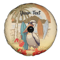 Personalized Saint Kitts And Nevis Spare Tire Cover Brown Pelican Beach Vibe - Wonder Print Shop