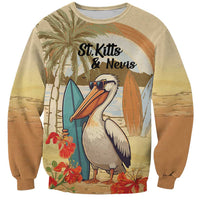 Personalized Saint Kitts And Nevis Sweatshirt Brown Pelican Beach Vibe - Wonder Print Shop