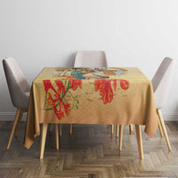 Personalized Saint Kitts And Nevis Tablecloth Brown Pelican Beach Vibe - Wonder Print Shop