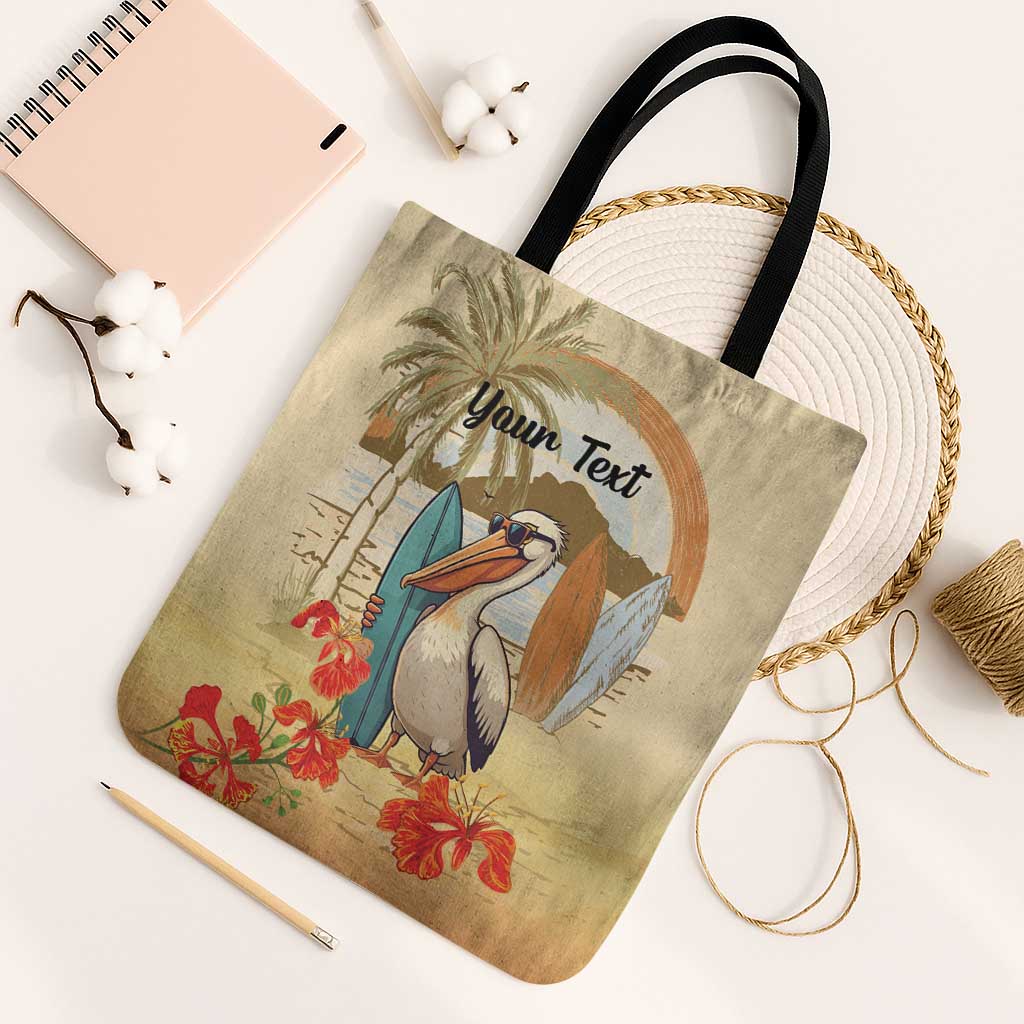 Personalized Saint Kitts And Nevis Tote Bag Brown Pelican Beach Vibe - Wonder Print Shop