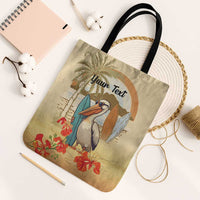 Personalized Saint Kitts And Nevis Tote Bag Brown Pelican Beach Vibe - Wonder Print Shop