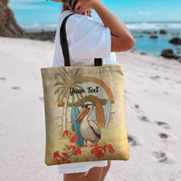 Personalized Saint Kitts And Nevis Tote Bag Brown Pelican Beach Vibe - Wonder Print Shop