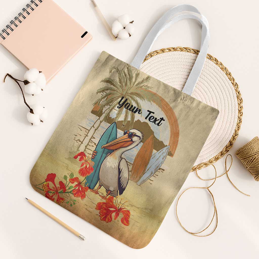 Personalized Saint Kitts And Nevis Tote Bag Brown Pelican Beach Vibe - Wonder Print Shop