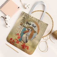 Personalized Saint Kitts And Nevis Tote Bag Brown Pelican Beach Vibe - Wonder Print Shop