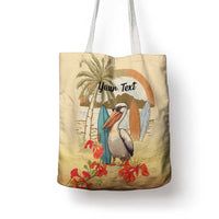 Personalized Saint Kitts And Nevis Tote Bag Brown Pelican Beach Vibe - Wonder Print Shop