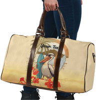 Personalized Saint Kitts And Nevis Travel Bag Brown Pelican Beach Vibe - Wonder Print Shop