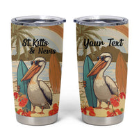 Personalized Saint Kitts And Nevis Tumbler Cup Brown Pelican Beach Vibe - Wonder Print Shop