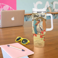Personalized Saint Kitts And Nevis Tumbler With Handle Brown Pelican Beach Vibe - Wonder Print Shop