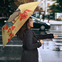 Personalized Saint Kitts And Nevis Umbrella Brown Pelican Beach Vibe - Wonder Print Shop