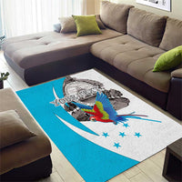 Personalized Honduras Independence Day Area Rug Scarlet Macaw With Coat Of Arms LT18