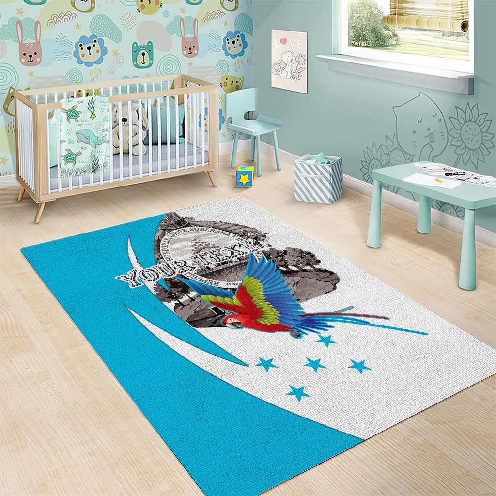Personalized Honduras Independence Day Area Rug Scarlet Macaw With Coat Of Arms LT18