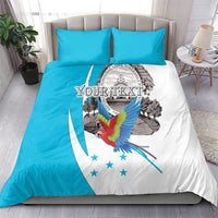 Personalized Honduras Independence Day Bedding Set Scarlet Macaw With Coat Of Arms LT18