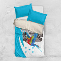 Personalized Honduras Independence Day Bedding Set Scarlet Macaw With Coat Of Arms LT18