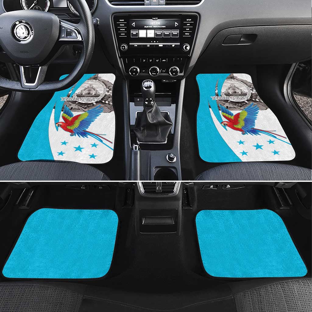 Personalized Honduras Independence Day Car Mats Scarlet Macaw With Coat Of Arms LT18