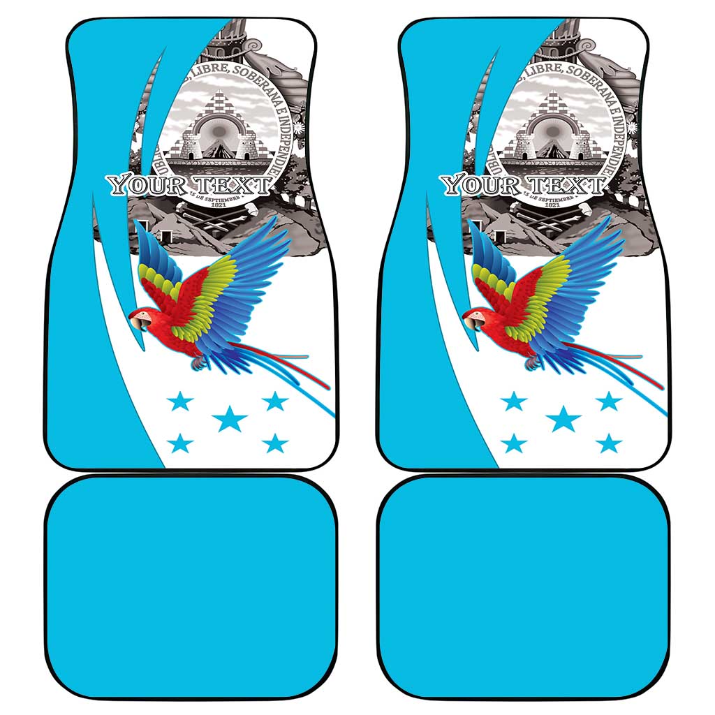 Personalized Honduras Independence Day Car Mats Scarlet Macaw With Coat Of Arms LT18