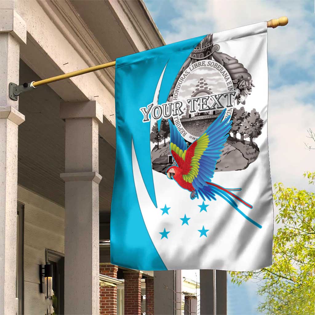 Personalized Honduras Independence Day Garden Flag Scarlet Macaw With Coat Of Arms LT18