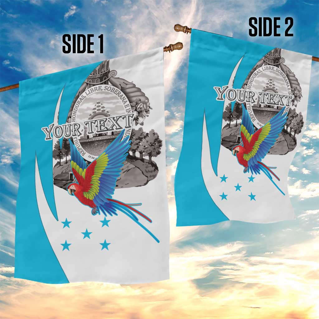 Personalized Honduras Independence Day Garden Flag Scarlet Macaw With Coat Of Arms LT18