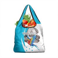 Personalized Honduras Independence Day Grocery Bag Scarlet Macaw With Coat Of Arms LT18