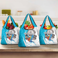 Personalized Honduras Independence Day Grocery Bag Scarlet Macaw With Coat Of Arms LT18