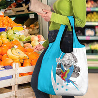 Personalized Honduras Independence Day Grocery Bag Scarlet Macaw With Coat Of Arms LT18