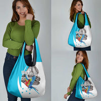 Personalized Honduras Independence Day Grocery Bag Scarlet Macaw With Coat Of Arms LT18