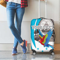 Personalized Honduras Independence Day Luggage Cover Scarlet Macaw With Coat Of Arms LT18