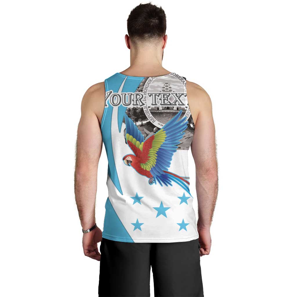 Personalized Honduras Independence Day Men Tank Top Scarlet Macaw With Coat Of Arms LT18