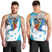 Personalized Honduras Independence Day Men Tank Top Scarlet Macaw With Coat Of Arms LT18