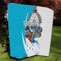 Personalized Honduras Independence Day Quilt Scarlet Macaw With Coat Of Arms LT18