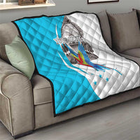 Personalized Honduras Independence Day Quilt Scarlet Macaw With Coat Of Arms LT18