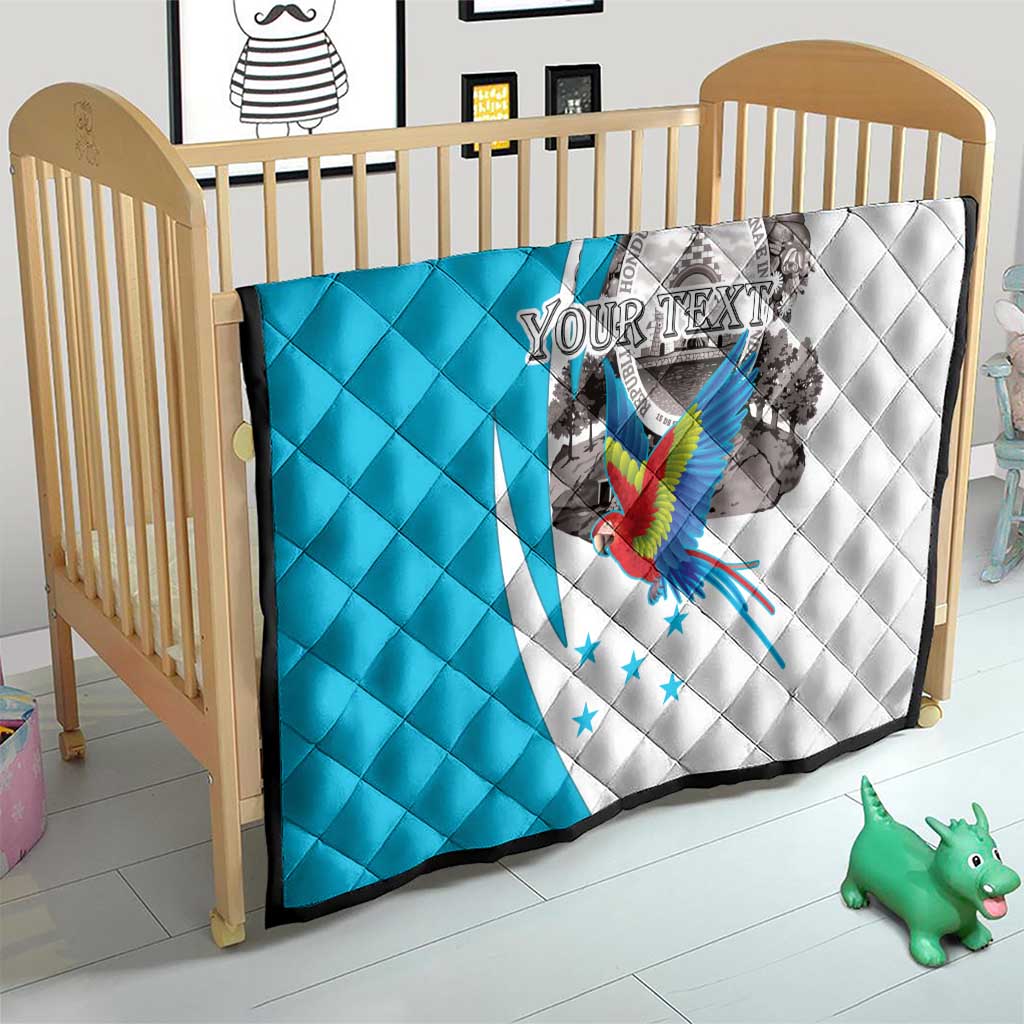 Personalized Honduras Independence Day Quilt Scarlet Macaw With Coat Of Arms LT18