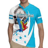 Personalized Honduras Independence Day Rugby Jersey Scarlet Macaw With Coat Of Arms LT18