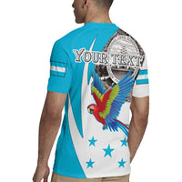 Personalized Honduras Independence Day Rugby Jersey Scarlet Macaw With Coat Of Arms LT18