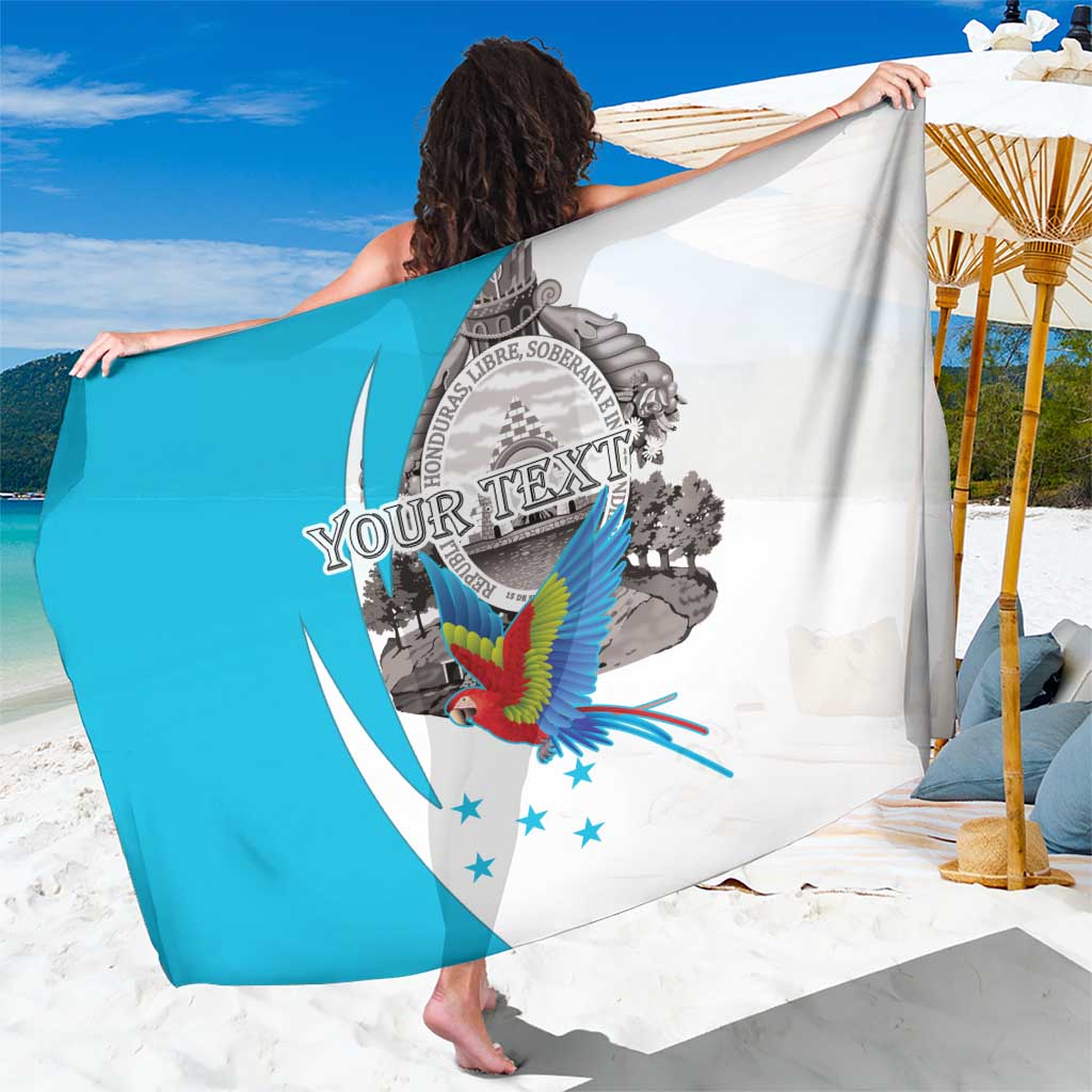 Personalized Honduras Independence Day Sarong Scarlet Macaw With Coat Of Arms LT18