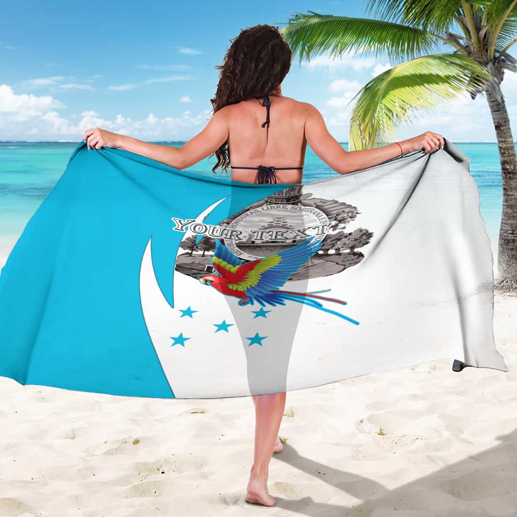 Personalized Honduras Independence Day Sarong Scarlet Macaw With Coat Of Arms LT18