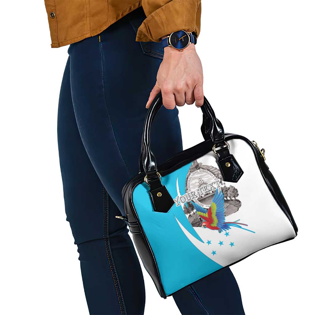 Personalized Honduras Independence Day Shoulder Handbag Scarlet Macaw With Coat Of Arms LT18