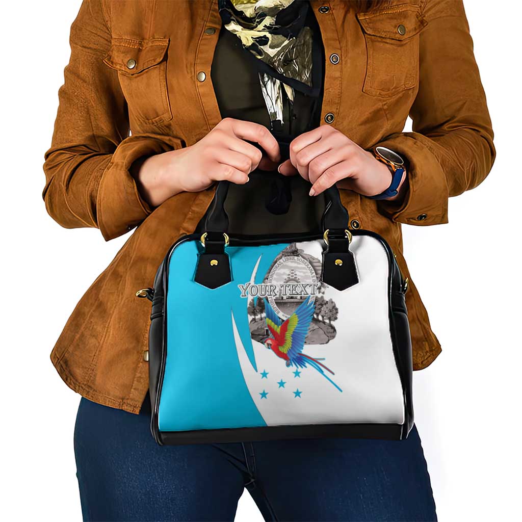 Personalized Honduras Independence Day Shoulder Handbag Scarlet Macaw With Coat Of Arms LT18