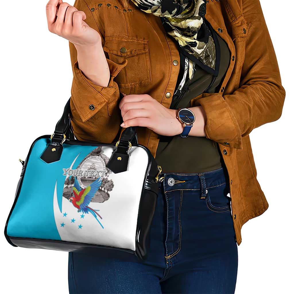 Personalized Honduras Independence Day Shoulder Handbag Scarlet Macaw With Coat Of Arms LT18