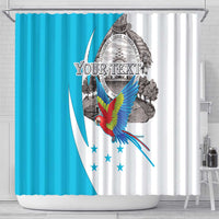 Personalized Honduras Independence Day Shower Curtain Scarlet Macaw With Coat Of Arms LT18